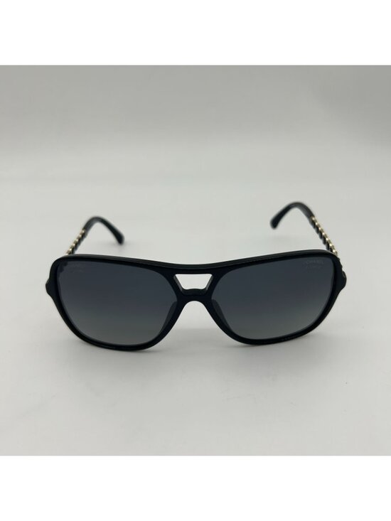 Chanel CC Logo Polarized Sunglasses Black Gray Gradient Eyewear main image 8